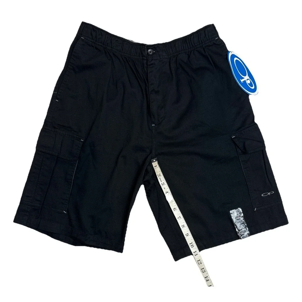 OP Ocean Pacific Cargo Shorts Men Black Swim Trunks Hybrid Casual Size Medium
